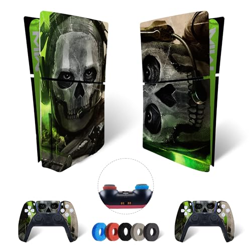 MaD Vision® Extra-Haltbares Skin-Set aus Vinyl für PS5 Disc Slim + 5 Paar Aiming Rings | Kratzfestes Aufkleber-Set für Playstation 5 + 2 Controllers – für Call of Duty|COD Design von MaD Vision