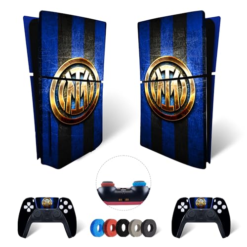 MaD Vision® Extra-Haltbares Skin-Set aus Vinyl für PS5 Disc Slim + 5 Paar Aiming Rings | Kratzfestes Aufkleber-Set für Playstation 5 + 2 Controllers – für Inter Design von MaD Vision