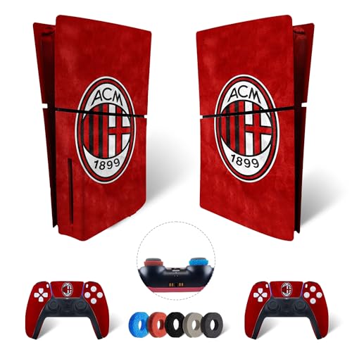 MaD Vision® Extra-Haltbares Skin-Set aus Vinyl für PS5 Disc Slim + 5 Paar Aiming Rings | Kratzfestes Aufkleber-Set für Playstation 5 + 2 Controllers – für Milan Design von MaD Vision
