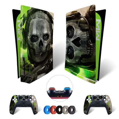 MaD Vision® Extra-Haltbares Skin-Set aus Vinyl für PS5 Disc + 5 Paar Aiming Rings | Kratzfestes Aufkleber-Set für Playstation 5 + 2 Controllers – für Call of Duty|COD Design von MaD Vision