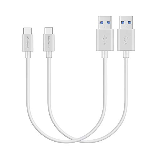 MaGeek® [2 Stücke, 0,3 Meter Kurzes USB Typ C auf USB 3.0 Kabel für Galaxy S10, S9, S8+, MacBook, Nintendo Switch, Sony XZ, LG V20 G5 G6, HTC 10 und mehr [Weiß] von MaGeek