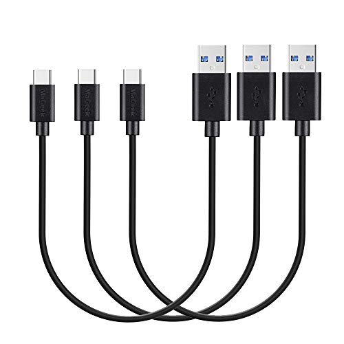 MaGeek® [3 Stücke, 0,3 Meter Kurzes USB Typ C auf USB 3.0 Kabel für Galaxy S8, S8+, MacBook, Nintendo Switch, Sony XZ, LG V20 G5 G6, HTC 10 und mehr [Schwarz] von MaGeek