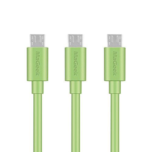 MaGeek [3-Pack 1.0m Premium Micro USB Kabel Schnell Aufladen Synchronisationen und Ladekabel für Android, Samsung, HTC, Motorola, Nokia, LG, HP, Sony,und mehr (Grün) von MaGeek