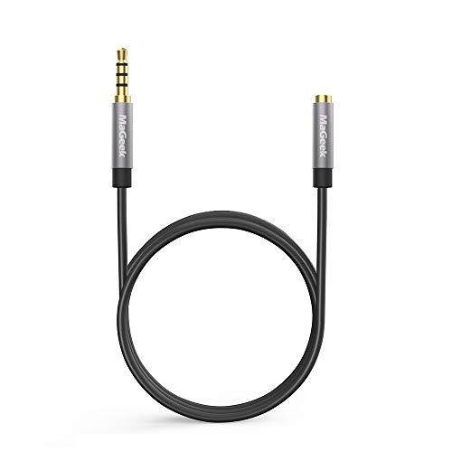 MaGeek Audio Verlängerungskabel Kopfhörer 3,5mm Klinke Mikrofon 4 Polig TRRS Aux Verlängerung Kabel [3,0 Meter] für Beats Kopfhörer, iPhone, iPod, iPad, Autoradio, Stereoanlage (Schwarz) von MaGeek