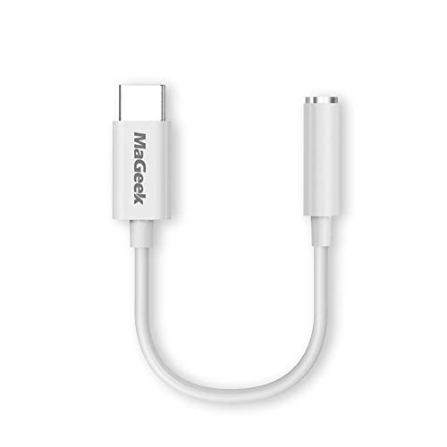 MaGeek USB C auf 3.5mm Kopfhörer Adapter, Typ C auf 3,5 mm Jack Aux Audio Adapter [96kHz/24bit Hi-Res DAC] für Samsung S20, iPad Pro/Google Pixel, Huawei und mehr(Weiß) von MaGeek