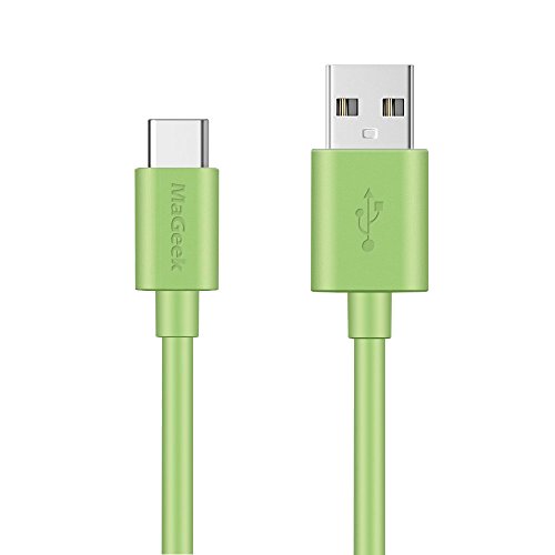 MaGeek® Extra lang USB Typ C Kabel auf USB 2.0 [1,8 Meter] für Samsung Galaxy S9, S8, Nexus 6P, LG G6, neues MacBook, Google Pixel XL, und mehr [Grün] von MaGeek