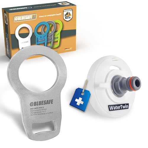 MaJoCompTec® ADBLUESAFE Tankdeckel Sicherung I Tanksicherung für AdBlue Tankverschluss Deckel I Zubehör Kastenwagen Camping Wohnmobil (Edelstahl Version, Bundle mit Wassertankadapter 3 Pin D:78) von MaJoCompTec