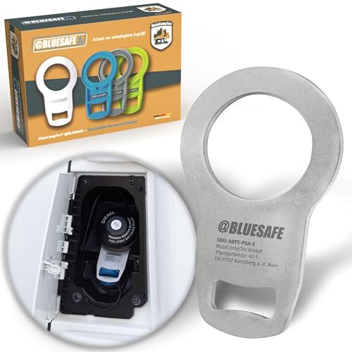 MaJoCompTec® ADBLUESAFE Tankdeckel Sicherung I Tanksicherung für AdBlue Tankverschluss Deckel I Zubehör Kastenwagen Camping Wohnmobil (Edelstahl Version, Sicherung Boxer + Jumper + Ducato) von MaJoCompTec