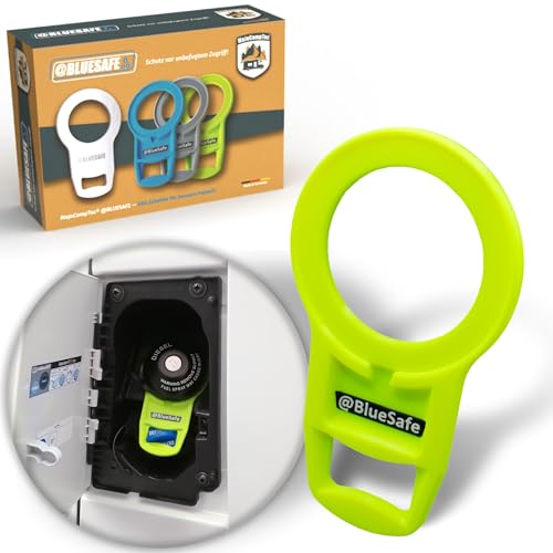 MaJoCompTec® ADBLUESAFE Tankdeckel Sicherung I Tanksicherung für AdBlue Tankverschluss Deckel I Zubehör Kastenwagen Camping Wohnmobil (Kunststoff Gelb, Sicherung Boxer + Jumper + Ducato) von MaJoCompTec