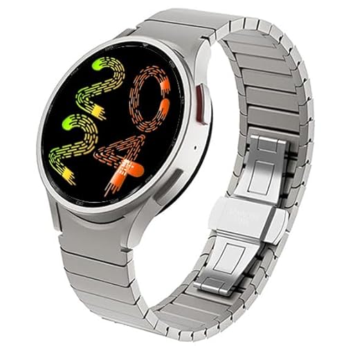 MaKTech Edelstahlband,[Keine Lücke] Metallarmband mit Schmetterlingsschnalle,für Samsung Galaxy Watch 6 43mm/47mm/40mm/44mm,Galaxy Watch 5 40/44/45mm,Watch 4 40/42/44/46mm (Silber) von MaKTech