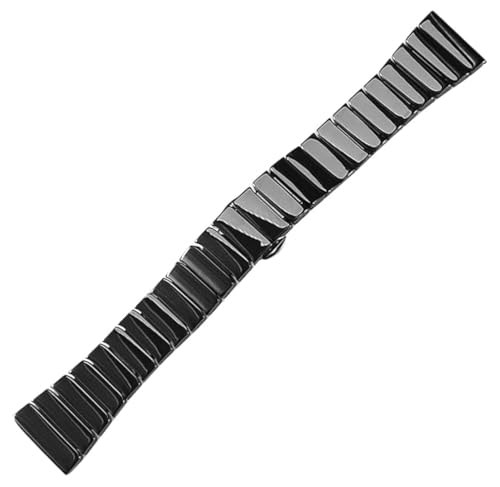 MaKTech Keramik-Armband,20mm Schmales Einteiliges Gliederarmband,für Samsung Galaxy Watch 7 FE 6 5 4,40/42/43/44/45/46/47mm,Huawei GT 3 42mm (Schwarz) von MaKTech
