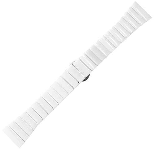 MaKTech Keramikarmband für Samsung Galaxy Watch 6/5/4,Einteiliges Schlankes 20mm Gliederarmband,Kompatibel mit Samsung Galaxy Watch 6 43/47/40/44mm,Galaxy Watch 5/4,Huawei GT 4/3-41/42mm (Weiß) von MaKTech