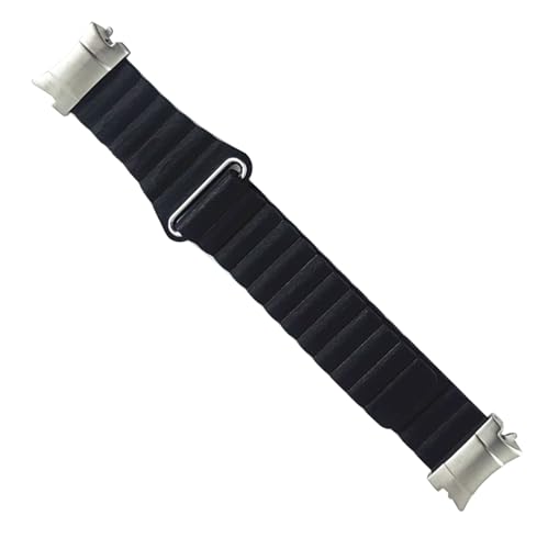 MaKTech Lederschlaufenband,No Gap Lederarmband mit Adapter,für Samsung Galaxy Watch 6 43mm/47mm/40mm/44mm, Galaxy Watch 5 40/44/45mm, Watch 4 40/42/44/46mm (Schwarz) von MaKTech