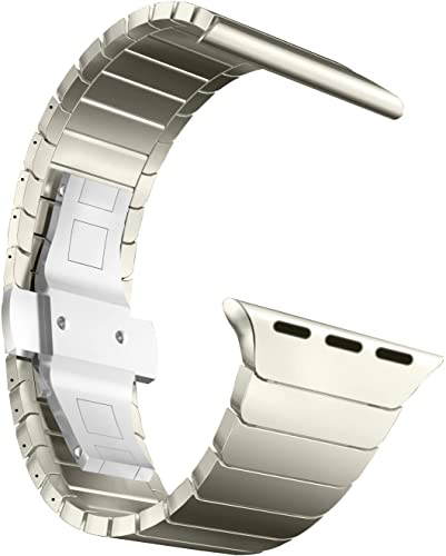 MaKTech Metallarmband,Gliederarmband aus Edelstahl Kompatibel mit Apple Watch Series 9/Ultra 2/SE/8/7/2023 (41mm/40mm,Titangrau) von MaKTech