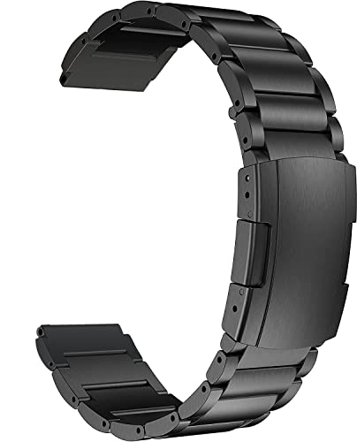 MaKTech Titanband,20mm Leichtes Metall Link Armband,für Samsung Samsung Galaxy Watch 6 43/47/40/44mm,Galaxy Watch 5/4,Huawei GT 4/3-41/42mm (Schwarz) von MaKTech