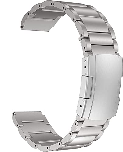 MaKTech Titanband,20mm Leichtes Metall Link Armband,für Samsung Samsung Galaxy Watch 6 43/47/40/44mm,Galaxy Watch 5/4,Huawei GT 4/3-41/42mm (Silbergrau) von MaKTech