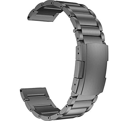 MaKTech Titanband,22mm Leichtes Metall Link Armband,Kompatibel mit Samsung Galaxy Watch 3 45mm/46mm,HuaWei Watch 4/3 & Ultimate/GT 4/3 46mm Pro,Amazfit GTR 3/2 (Space Grau) von MaKTech