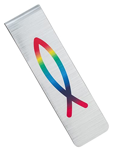 MaMeMi MAGNETLESEZEICHEN Regenbogenfisch 2,7 x 10 cm, magnetisches BUCHZEICHEN in Edelstahl-Optik mit christlichem Fisch-Symbol, Lesehilfe für Kinder & Erwachsene MaMeMi MAGNETLESEZEICHEN Regenbogenfisch 2,7 x 10 cm, magnetisches BUCHZEICHEN in Edelstahl-Optik mit christlichem Fisch-Symbol, Lesehilfe für Kinder & Erwachsene von MaMeMi
