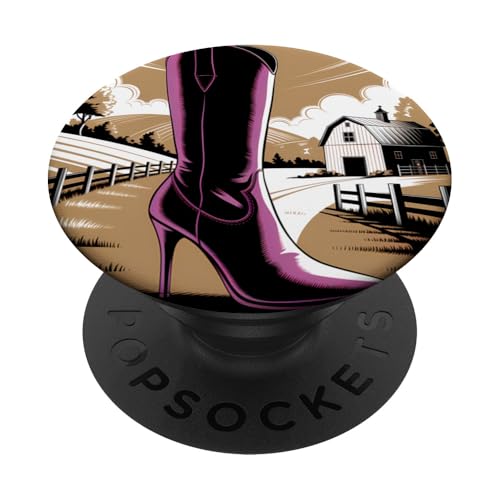 Country Glam Boot - Western Chic Cowgirl Vibe PopSockets Klebender PopGrip Country Glam Boot - Western Chic Cowgirl Vibe PopSockets Klebender PopGrip von MaPaNoLi Design