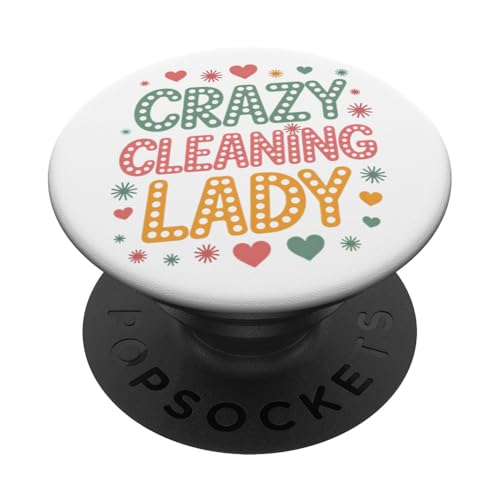 Crazy Cleaning Lady - Lustiger Housekeeping Humor PopSockets Klebender PopGrip Crazy Cleaning Lady - Lustiger Housekeeping Humor PopSockets Klebender PopGrip von MaPaNoLi Design