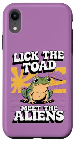 Lick the Toad Meet the Aliens - Trippy Alien Humor Hülle für iPhone XR von MaPaNoLi Design