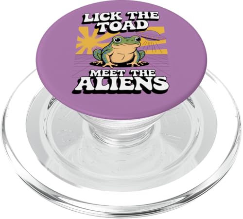 Lick the Toad Meet the Aliens - Trippy Alien Humor PopSockets PopGrip für MagSafe Lick the Toad Meet the Aliens - Trippy Alien Humor PopSockets PopGrip für MagSafe von MaPaNoLi Design