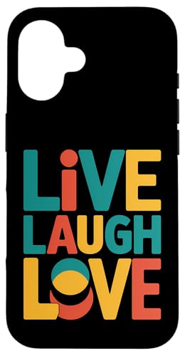 Live Laugh Love Positive Motivational Zitat Retro Style Hülle für iPhone 16 Live Laugh Love Positive Motivational Zitat Retro Style Hülle für iPhone 16 von MaPaNoLi Design
