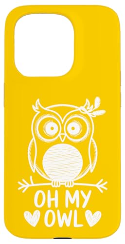 Oh My Owl - Lustiges Wütende Eule Wortspiel mit Herzen Hülle für iPhone 15 Pro Oh My Owl - Lustiges Wütende Eule Wortspiel mit Herzen Hülle für iPhone 15 Pro von MaPaNoLi Design