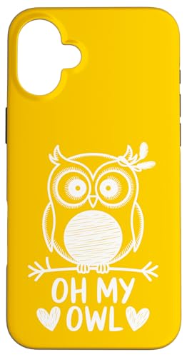 Oh My Owl - Lustiges Wütende Eule Wortspiel mit Herzen Hülle für iPhone 16 Plus Oh My Owl - Lustiges Wütende Eule Wortspiel mit Herzen Hülle für iPhone 16 Plus von MaPaNoLi Design
