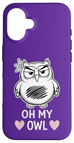 Oh My Owl - Lustiges Wütende Eule Wortspiel mit Herzen Hülle für iPhone 16 Oh My Owl - Lustiges Wütende Eule Wortspiel mit Herzen Hülle für iPhone 16 von MaPaNoLi Design