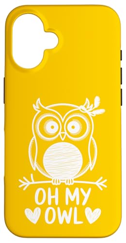 Oh My Owl - Lustiges Wütende Eule Wortspiel mit Herzen Hülle für iPhone 16 Oh My Owl - Lustiges Wütende Eule Wortspiel mit Herzen Hülle für iPhone 16 von MaPaNoLi Design