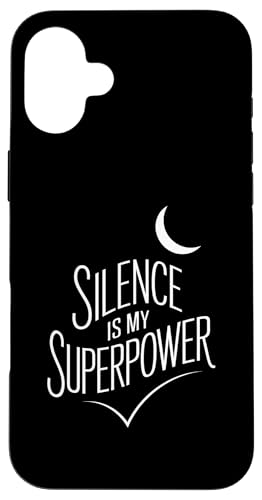 Silence Is My Superpower - Minimalistisches Introvertiertes Zitat Hülle für iPhone 16 Plus Silence Is My Superpower - Minimalistisches Introvertiertes Zitat Hülle für iPhone 16 Plus von MaPaNoLi Design