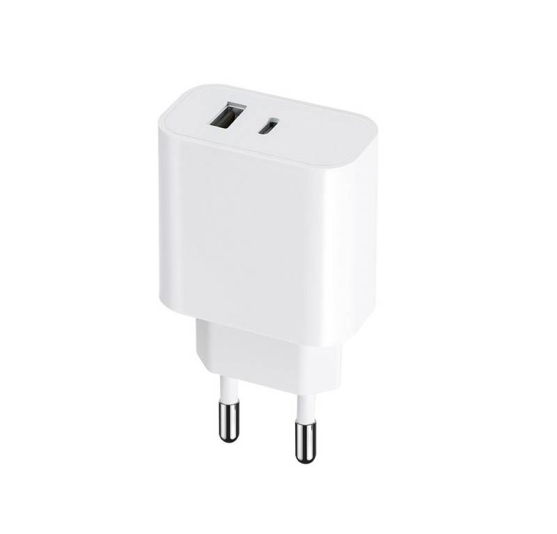 MaXlife 30W PD Quick Charge Schnell-Ladegerät 1x USB-C (Typ-C) und 1x USB weiß Schnelllade-Gerät von MaXlife