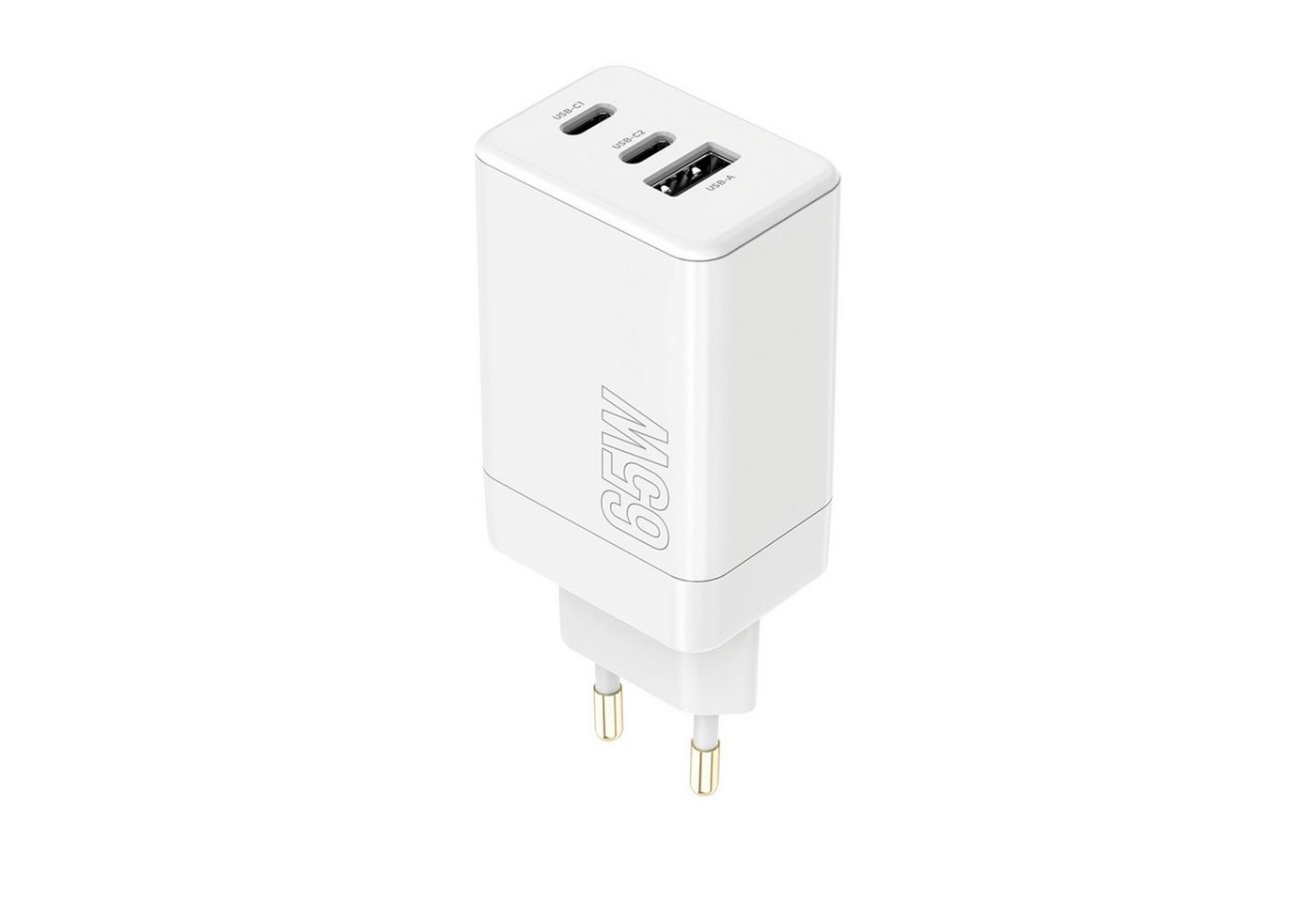 MaXlife MXTC-08-65ACC PD QC Ladegerät 2x USB-C 1x USB 65W weiß Smartphone-Ladegerät von MaXlife