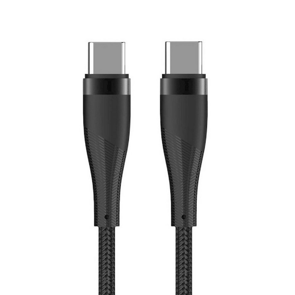 MaXlife MXUC-08 Kabel USB-C - USB-C 1,0 m 100W schwarz nylon USB-Kabel, (100 cm) von MaXlife