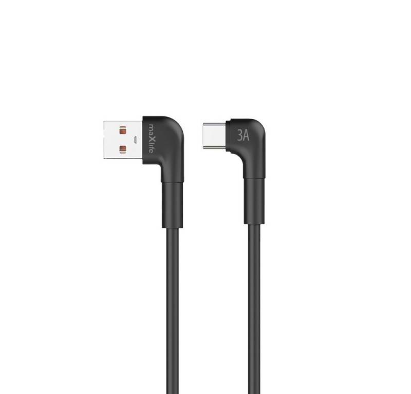 MaXlife Schnellladekabel Winkelkabel USB - USB-C 2m 3A Smartphone-Kabel von MaXlife