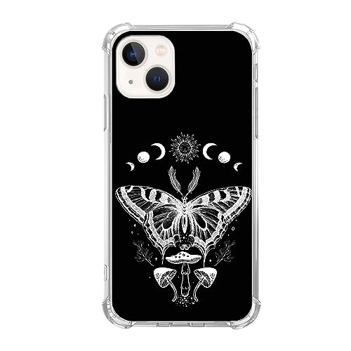 Mabluworqe Himmlische Sonne Mond Motte Hülle Kompatibel mit iPhone 13, Withcy Mushroom Moth Hülle für iPhone 13, Coole TPU Bumper Handyhülle Cover Mabluworqe Himmlische Sonne Mond Motte Hülle Kompatibel mit iPhone 13, Withcy Mushroom Moth Hülle für iPhone 13, Coole TPU Bumper Handyhülle Cover von Mabluworqe