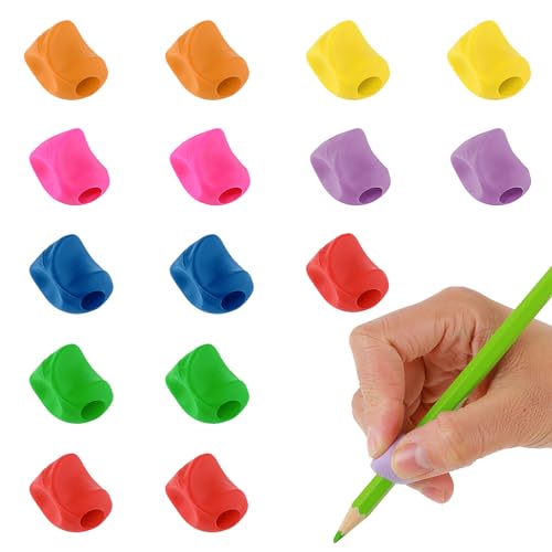 Mabor 15 Stück Schreibhilfe für Stift Kinder Ergonomische Stiftehalter Kinder Hilfe Stifthalter Korrektor für Vorschul Grundschulkinder Linkshänder Rechtshänder(7 Farbe) von Mabor