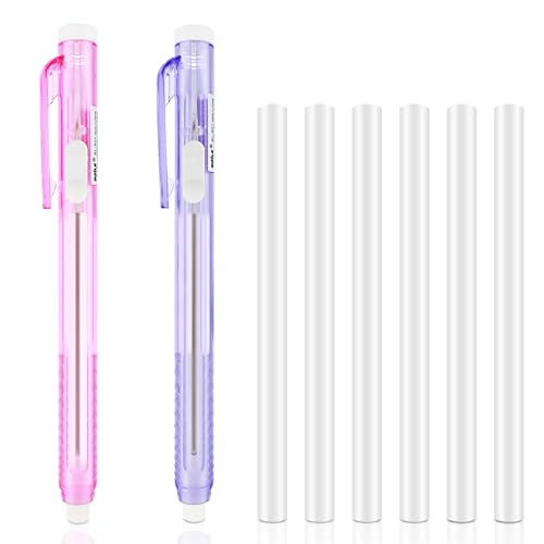 Mabor 2Pcs Retractable Mechanical Eraser Pen, Pen-Style Erasers with 6Pcs Replacement Eraser Refills Mechanical Eraser for Home Office Writing Drawing Mabor 2Pcs Retractable Mechanical Eraser Pen, Pen-Style Erasers with 6Pcs Replacement Eraser Refills Mechanical Eraser for Home Office Writing Drawing von Mabor