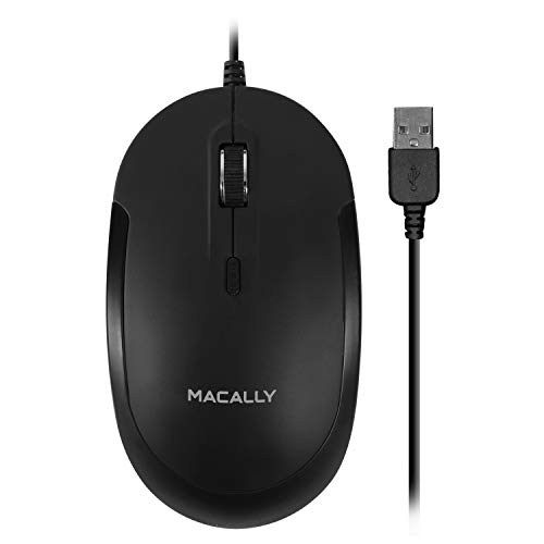 MacAlly DYNAMOUSE-B Optische Maus mit 2 Tasten, Scrollrad und DPI-Taste für Mac und PC, Schwarz von Macally