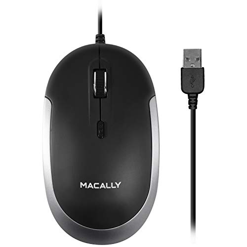 Macally Dynamouse-Sg Optische USB-Maus mit 2 Tasten, Scrollrad und DPI-Taste für Mac und PC, Grau von Macally