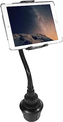 Macally 2-in-1 Tablet & Smartphone Kfz-Halterung mit längerem flexiblem Hals (12 Zoll) für Apple iPad Pro 10,5 / Air/Mini, Samsung Galaxy Tab, iPhone X 8/8 Plus 7 + und alle Geräte bis 20,3 cm breit von Macally