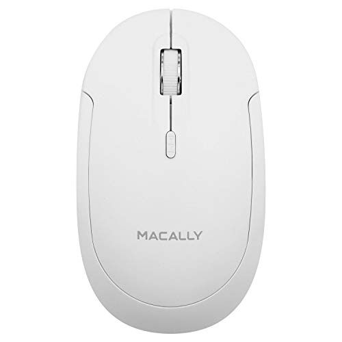 Macally BTDYNAMOUSE-W, optische Bluetooth Maus mit 3 Tasten und Scrollrad, drahtlose Mouse für Mac und PC, weiß von Macally