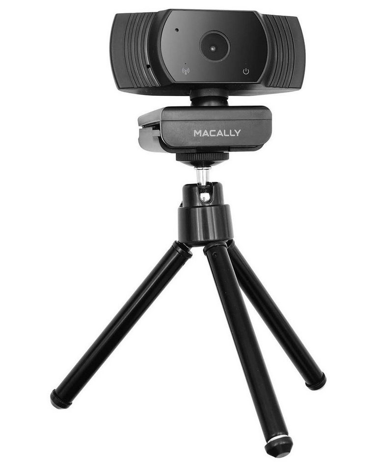 Macally Full HD Webcam 1080p mit Halterung + Stativ Webcam (mit Mikrofon 1080p Auflösung USB passend für PC Notebook Laptop Mac) von Macally