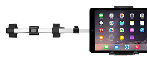 Macally HRMOUNTPRO einstellbare Autokopfstützenhalterung für iPad/Tablet mit einer Breite bis 25,4 cm - Auch kompatibel mit 12,9" iPad Pro - Aluminium - Zwei Stellungen von Macally