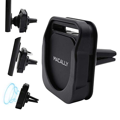 Macally Magnetische Handy-Halterung für Lüftungsschlitze, 3-in-1, zur Befestigung von Handys mit Pop-Out-Ständer, iRing oder jedem iPhone Galaxy von Macally