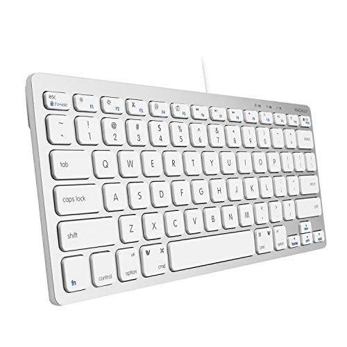 Macally SLIMKEYCA, kompakte USB -A-Tastatur für Mac, US QWERTY Tasten-Layout von Macally