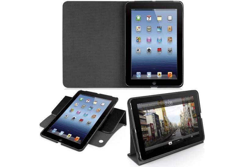 Macally Tablet-Hülle Klapp-Tasche Cover Ständer Schutz-Hülle Schwarz, Smart Folio für Apple iPad mini 1 2 3 Gen, Stand-Funktion, leicht von Macally