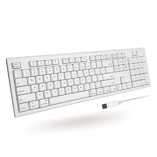 Macally USB-Tastatur in voller Größe für Mac Mini/Pro, iMac Desktop-Computer, MacBook Pro/Air Desktop mit 16 kompatiblen Apple-Tastaturen mit Ziffernblock, gummierte Tastenkappen, auslaufsicher von Macally