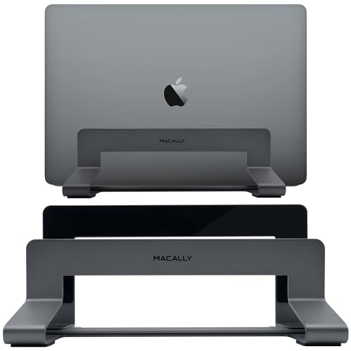 Macally Vertical Laptop Stand for Desk Space | Adjustable Vertical Stand Cradle | Laptop Holder - Apple MacBook Pro Air/Asus Chromebook Flip Samsung Notebook 9 Lenovo ThinkPad Dell XPS Acer Switch von Macally